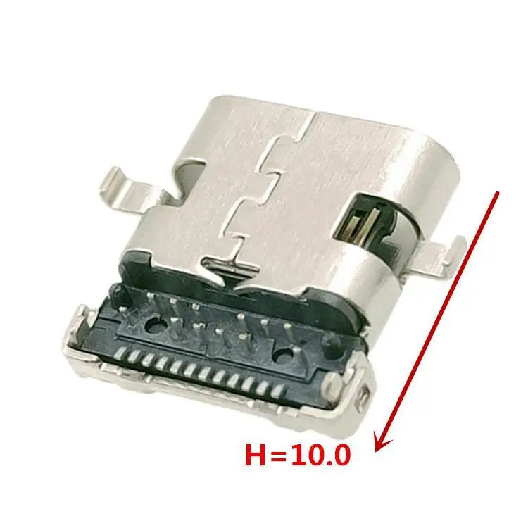 For TYPE-C port sinking plate female seat 24Pin front plug and rear sticker DIP + SMT lying sticker L = 8.65/10 female head 24P