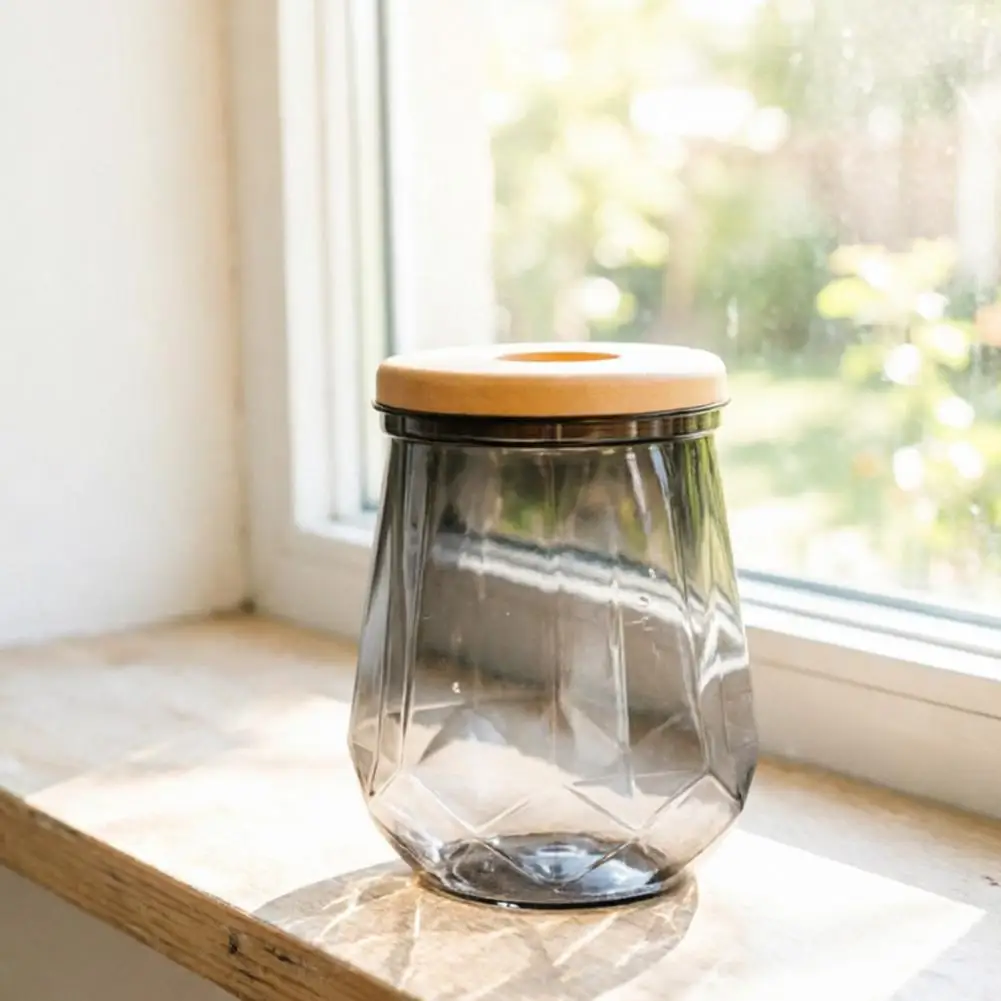 Home Decor Plant Pot Hydroponic Plant Pots with Wood Top Cap Multi-faceted Desktop Terrarium Propagation Station Vases for Green