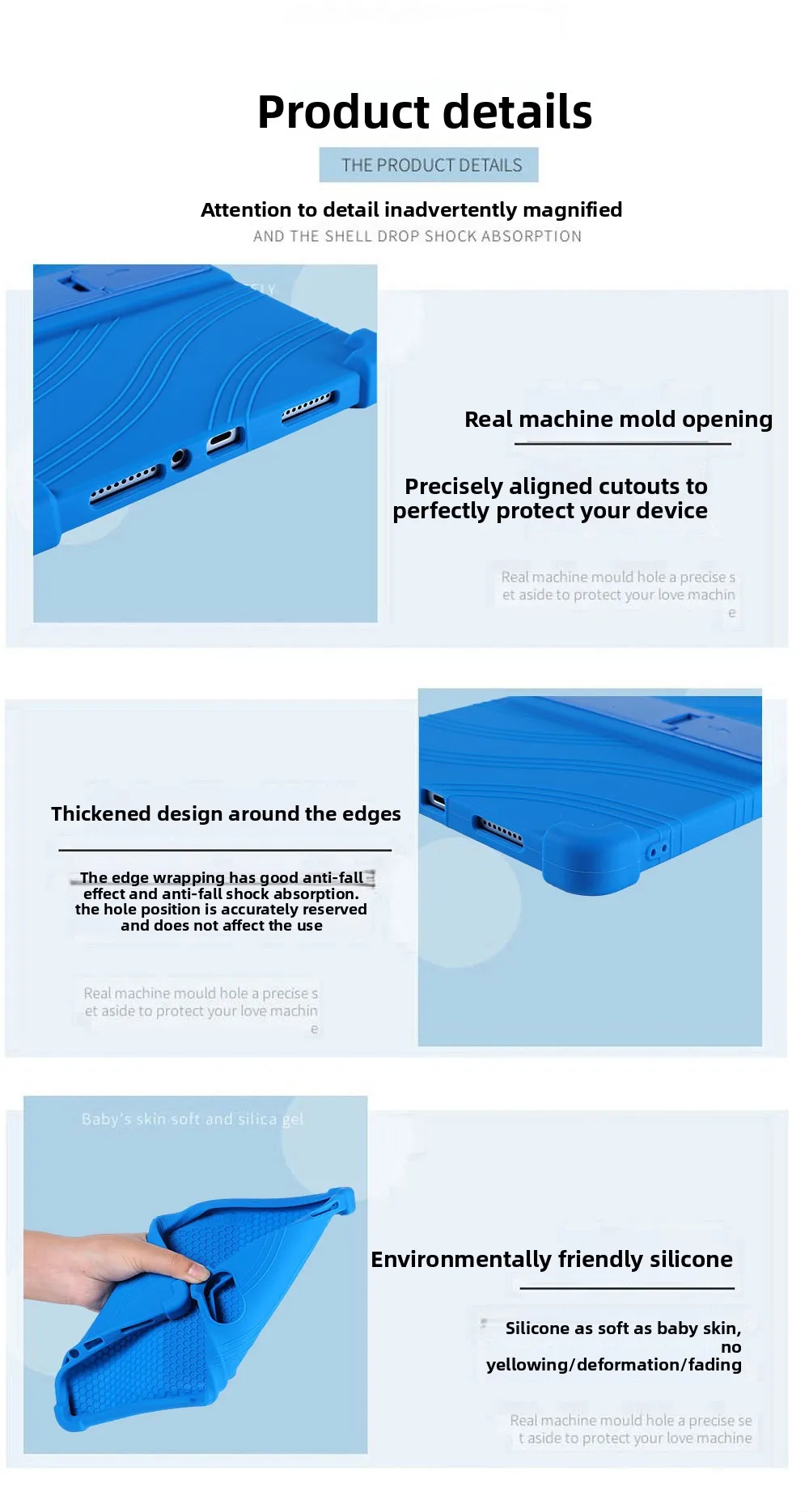 Silikonhülle für Redmi Pad 2 11 Zoll Tablet Stoßfeste Schutzhülle mit Ständer TPU Vollständiger Fallschutz – Detail 6