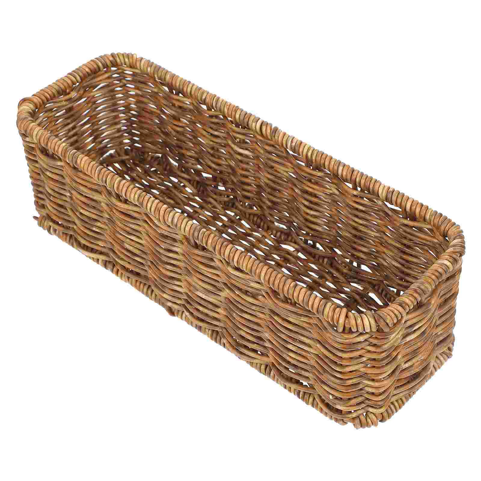 

Basket Wicker Holder Tray Woven Guest Towel Toilet Bathroom Rattan Napkin Rectangular Organizermakeup Decorative Basketsstorage