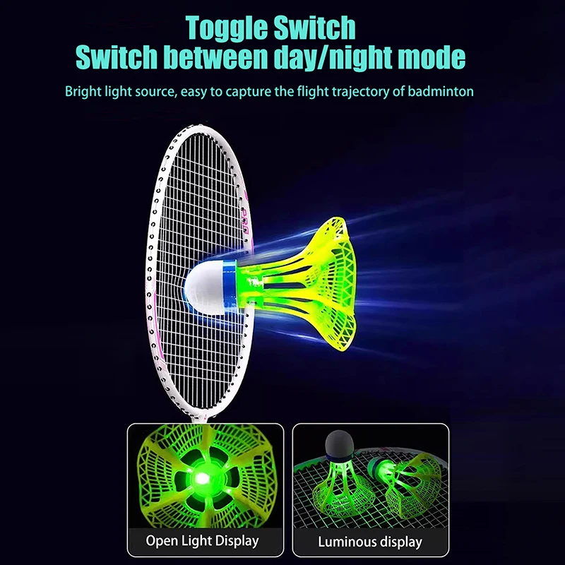 

6/12pcs LED Light-Up Badminton Shuttlecocks – Colorful Foamed Luminous Balls for Kids, Sports Supplies
