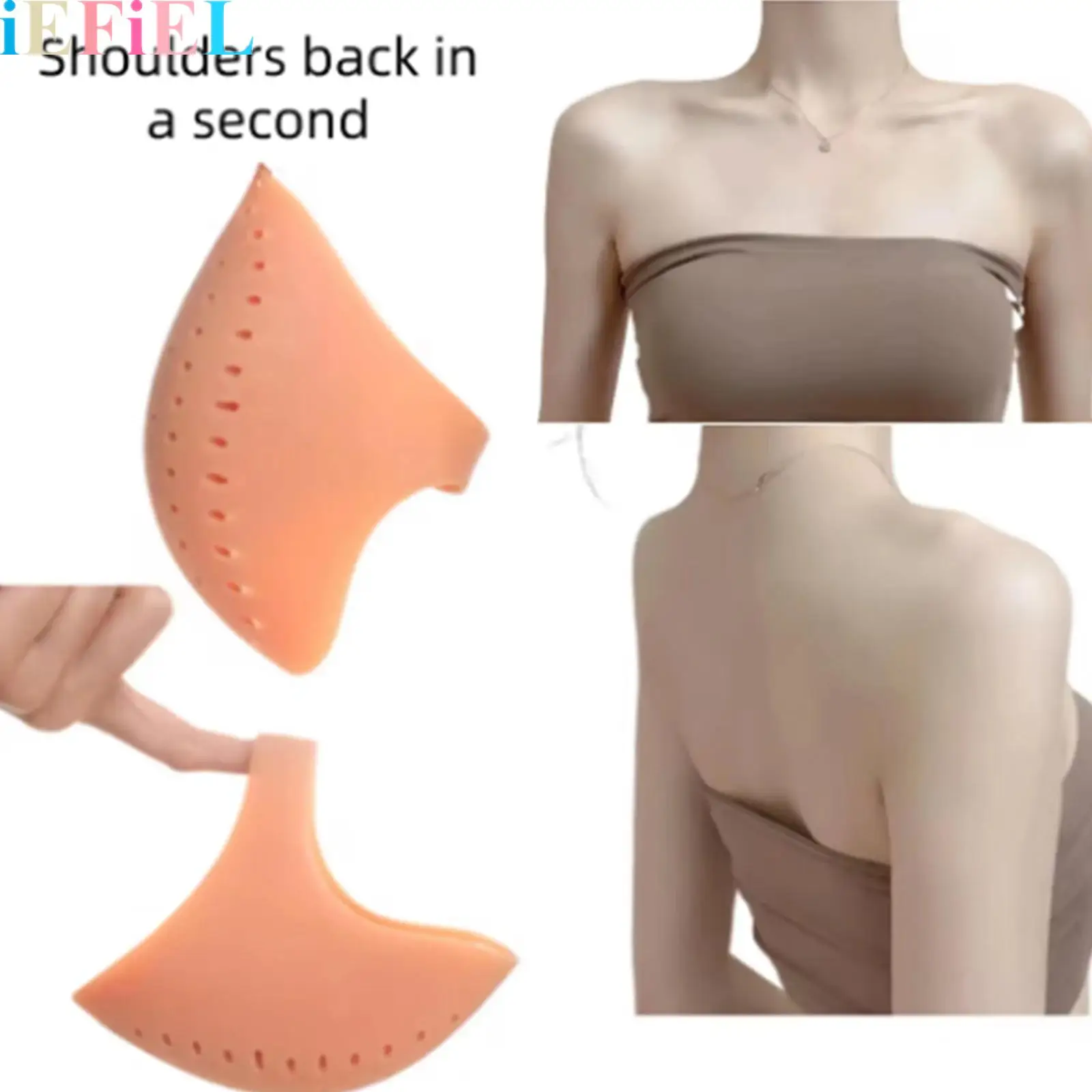 

1Pair Adult Silicone Breathable Invisible Shoulder Pads for Beautiful And Right-angled Shoulders for Daily