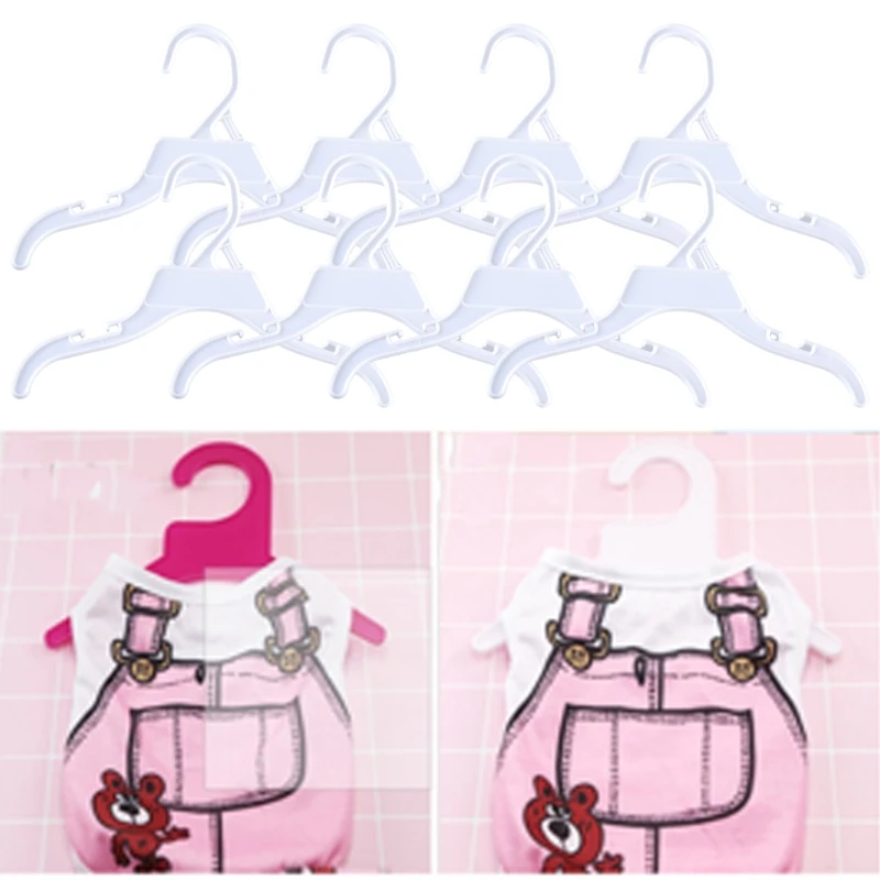 10pcs/set Plastic Pet Clothes Hangers For Hanging Various Pet Outfits Dog and Cats Closets Outfit Displaying Hanging Rack 87HA