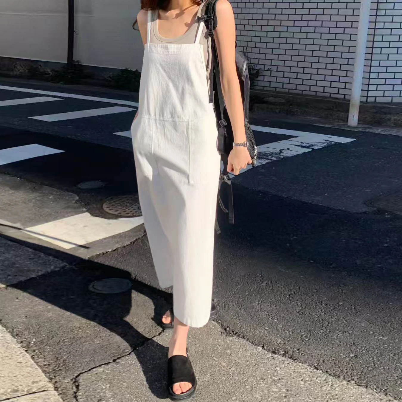 

Шикарная минималистичная юбка на пуговицах в корейском стиле, женская летняя повседневная юбка прямого кроя, универсальная повседневная юбка на бретелях