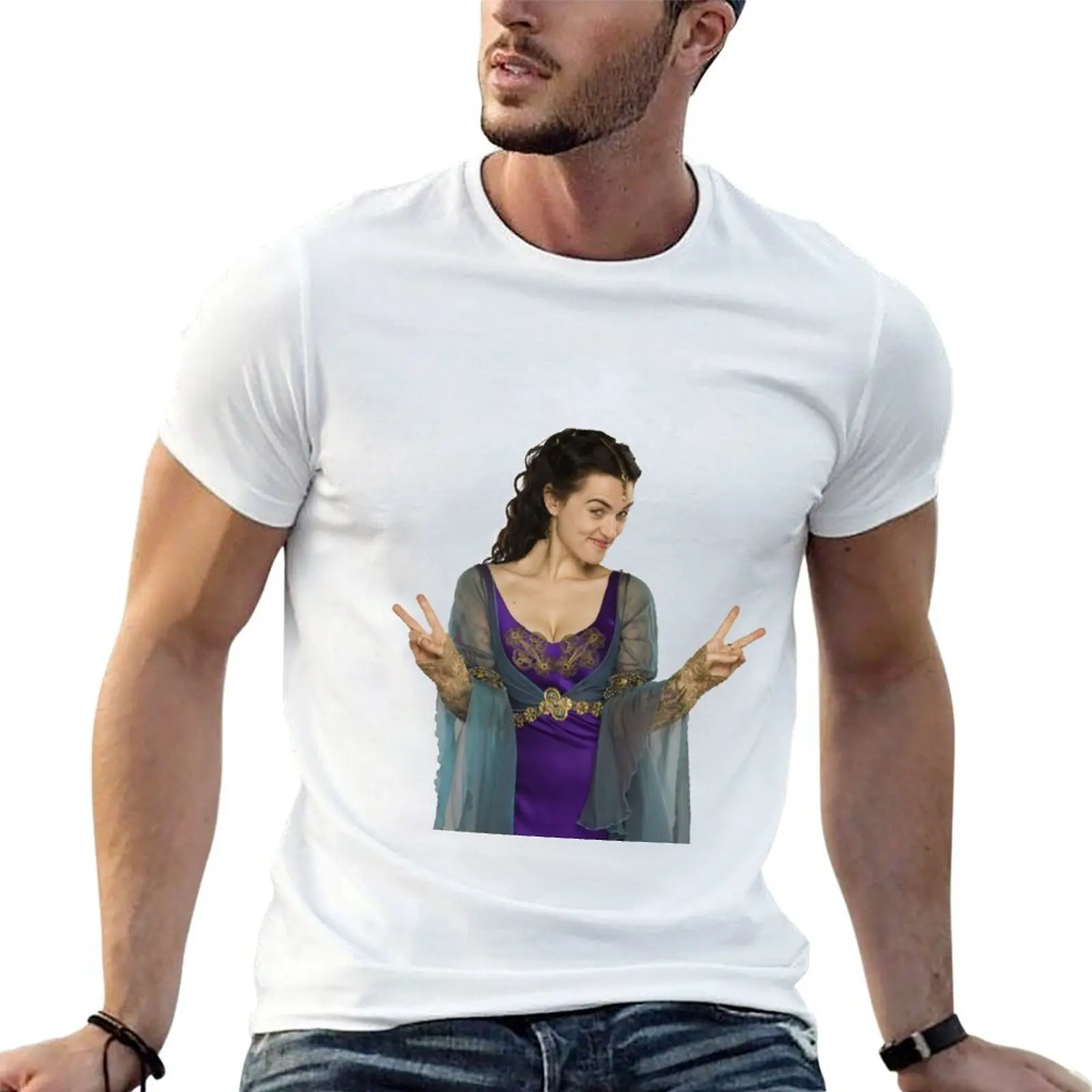 Camiseta Morgana Pendragon masculina, camiseta de algodão pesado para homem, camiseta slim fit masculina, 100% algodão, camiseta de marca de luxo