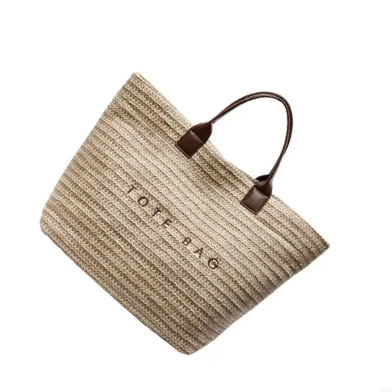 

All-matching Handbag for Women Straw Top Handle Bag Large Capacity Commuting Bag Female Vacation Bag Stylish Beach Bag 547A