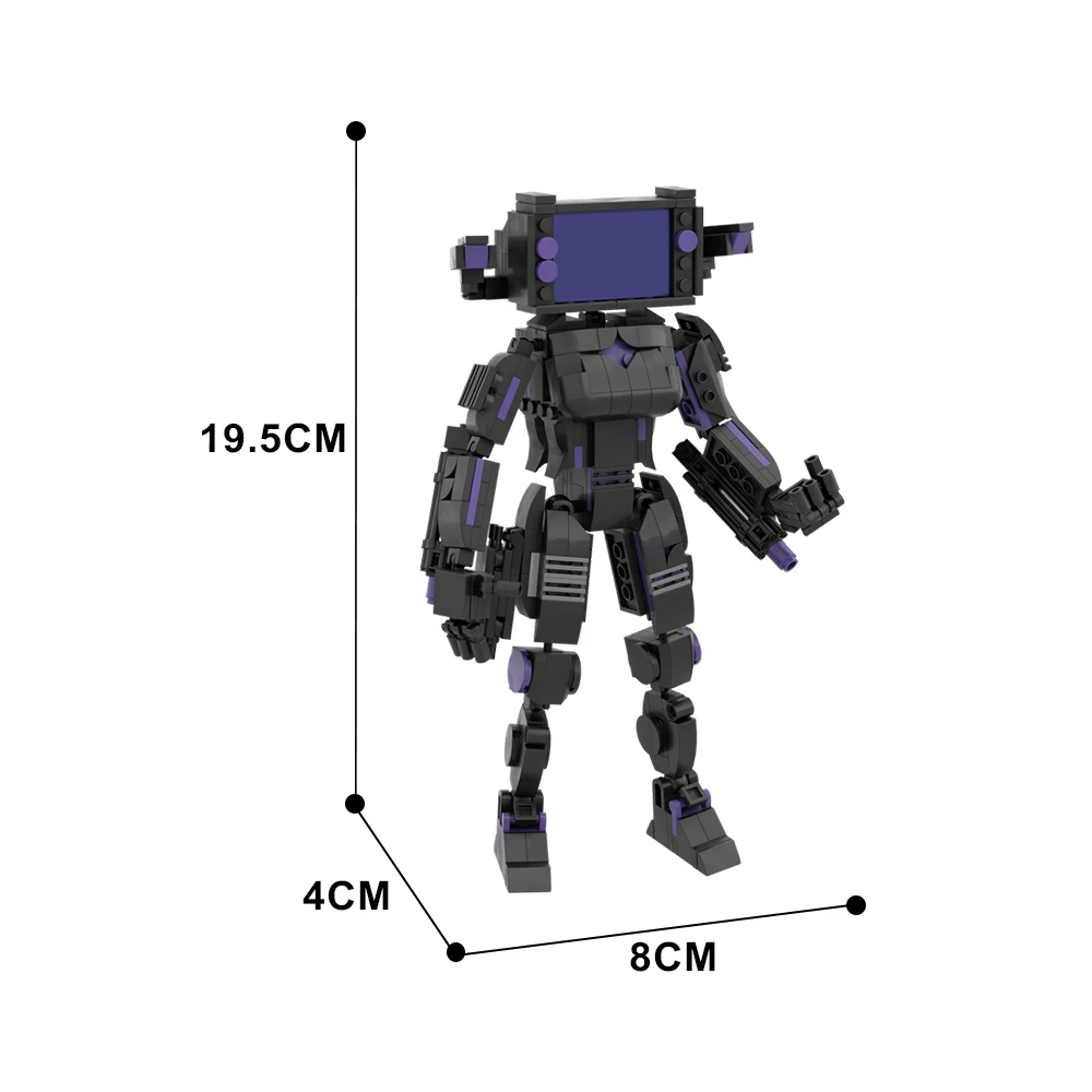 Gobricks MOC Female biochemical TV robot Model Building Blocks Classic Skibidieds Characters diy Bricks Toy Childrens Xmas Gift