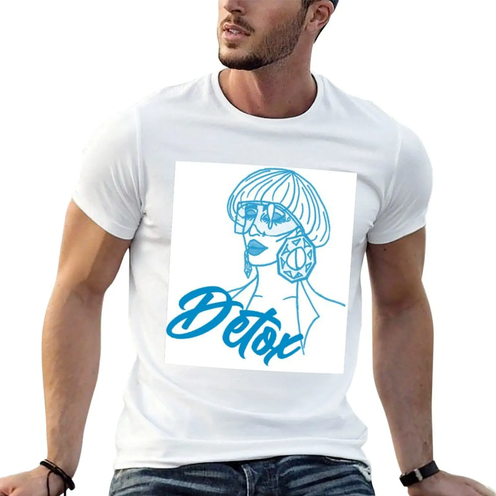 Camiseta Detox para hombre, camiseta de algodón, camisetas de algodón para hombre, camiseta 100% algodón