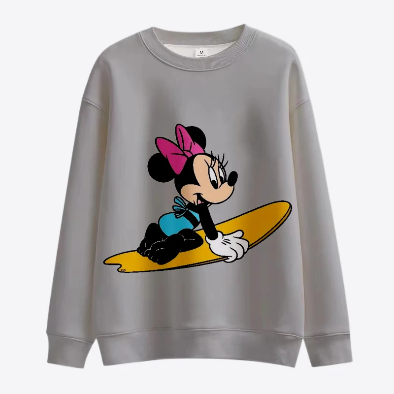 Sudadera informal de manga larga con cuello redondo para mujer, suéter de Mickey y Minnie de Disney, Harajuku, Y2K, otoño de 2022