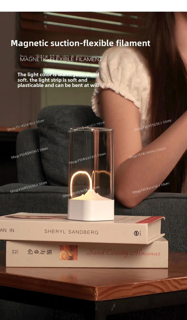 Novità, luce notturna magnetica, portatile, lampada da scrivania, campeggio, luce respiratoria sul comodino della camera da letto