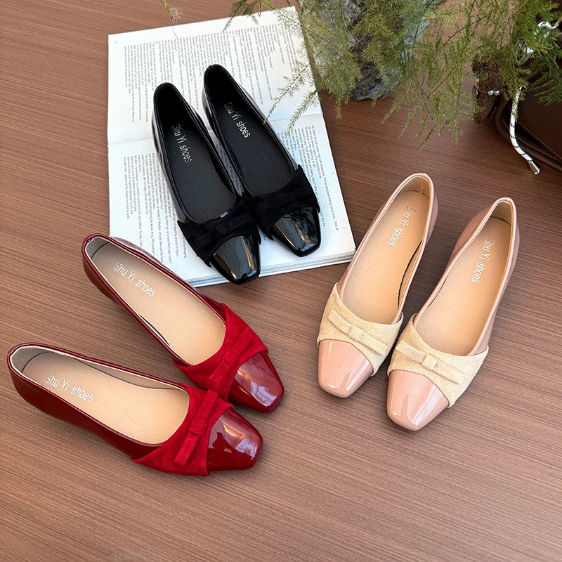 

Летние модные легкие туфли на одной платформе, новые женские туфли Мэри Джейн с круглым носком и бантом, нескользящие, износостойкие, на среднем и высоком каблуке