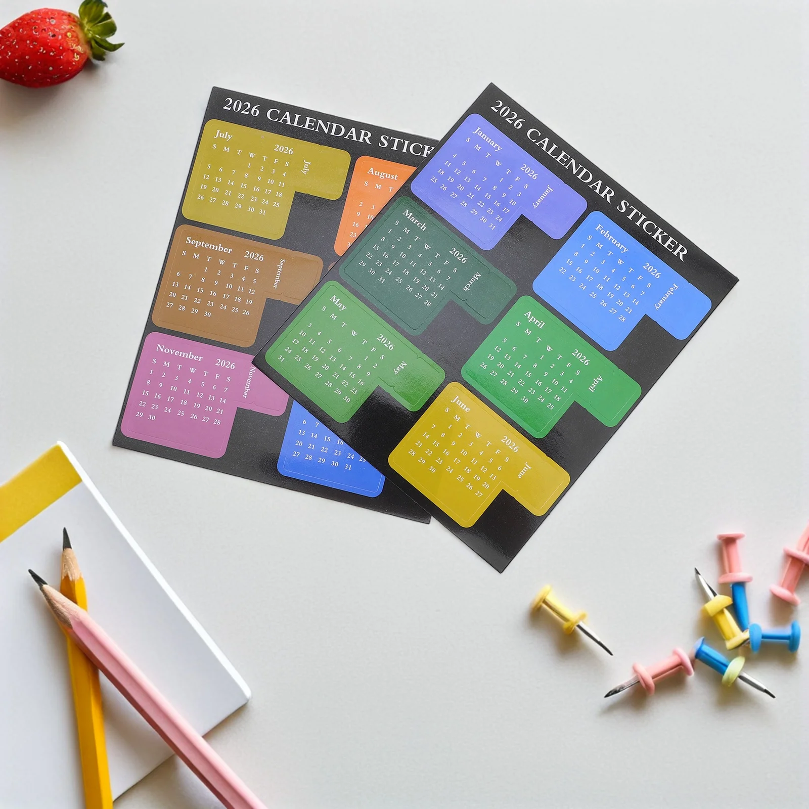 

4 Sets Calendar Sticky Paper Month Planner Tabs Monthly Stickers Scrapbook Decorate