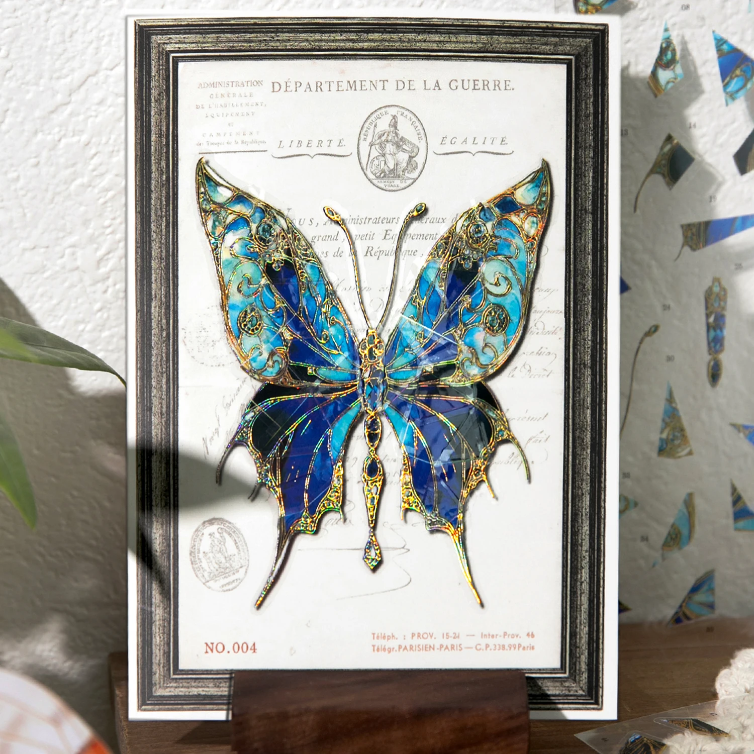 2pcs PET Stylish Retro Dreamy Butterfly Elements DIY Scrapbook