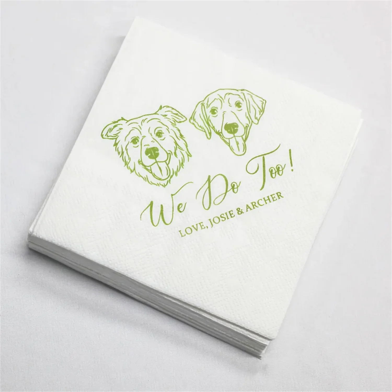 

50 шт. свадебные салфетки для домашних животных на заказ, персонализированные коктейльные салфетки для домашних животных, свадебные салфетки для собак с иллюстрированием на заказ, коктейльные салфетки для домашних животных на заказ