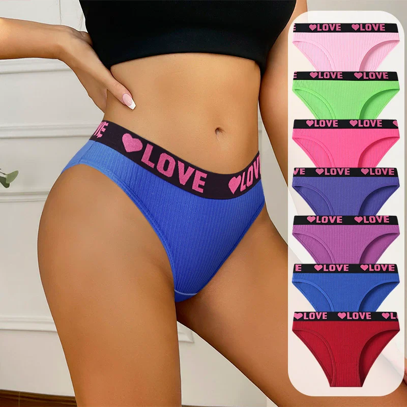 7PCS Women's Cotton Panties Sexy Breathable Underwear Female Comfort Lingerie Low Waist Pantys Soft Striped Ladies Briefs XS-L - Image 2