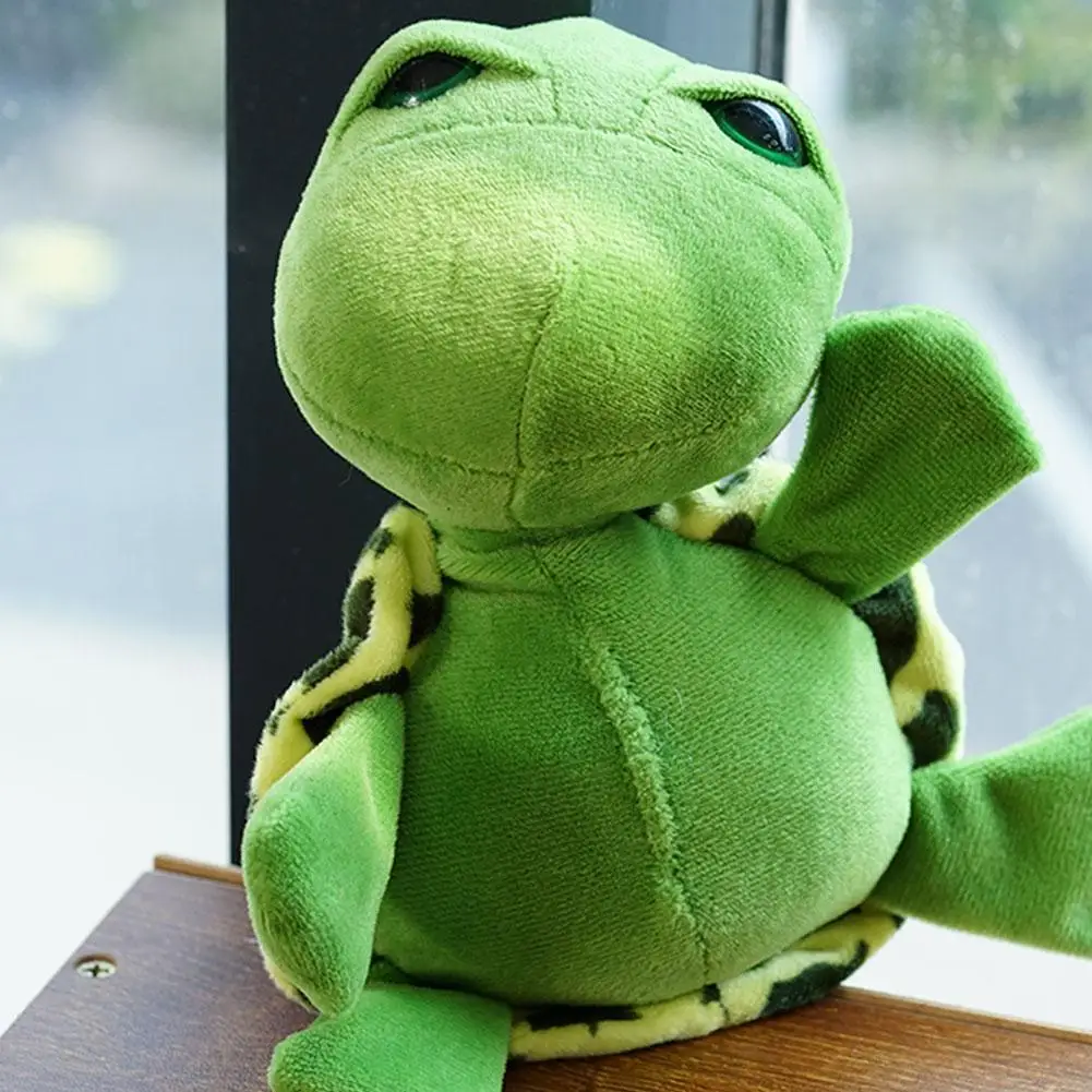 Cute Big Eyes Sea Turtle Plush Toy Soft Stuffed Animal Green Turtle Doll Room Decor Companion Pillow Birthday Gift