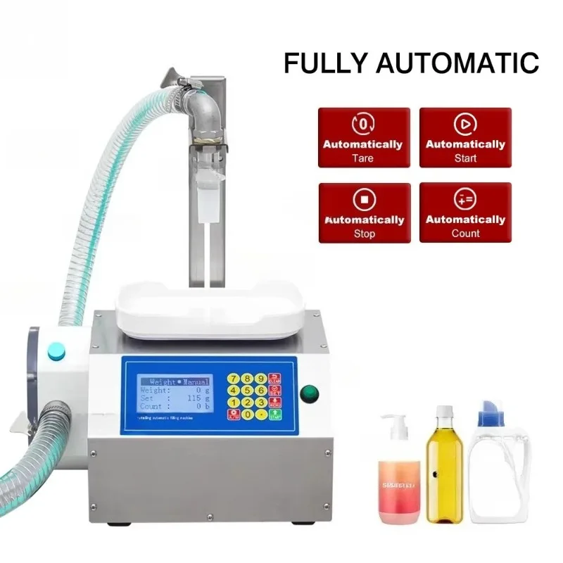 Gear Pump Shampoo Bottle Viscous Heavy Oil Liquid Honey Single Head Weighing Filling Weighing Filling Machine 1kg Scale
