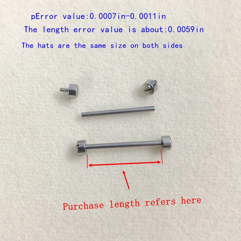 Watch Accessories Screw Rod Pin Watch Lug Bolt Rotating Fixing Pin Φ0.059In /1.5Mm Diameter Stainless Steel Fastener Two-End Parts Multi-Size Length Steel Color Watch Accessories Repair Parts