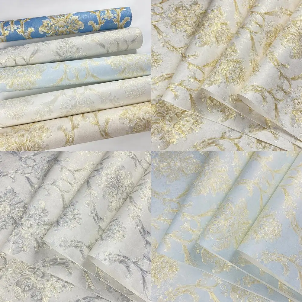 European style large floral palace pattern wallpaper for bedroom living room dining room TV background wall environmentally