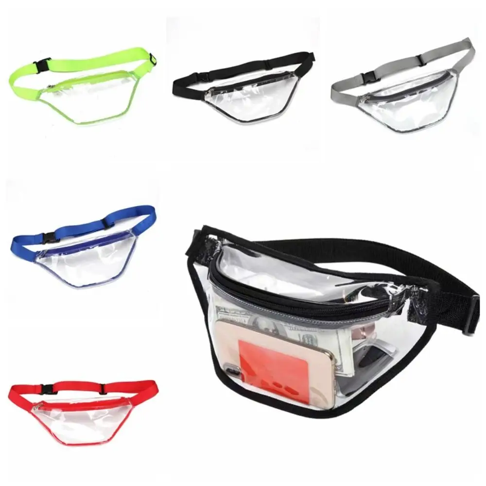 

Fashion PVC Waterproof Travel Pack Waist Bag Men Transparent Simple Waist Case Phone Storage Accessories