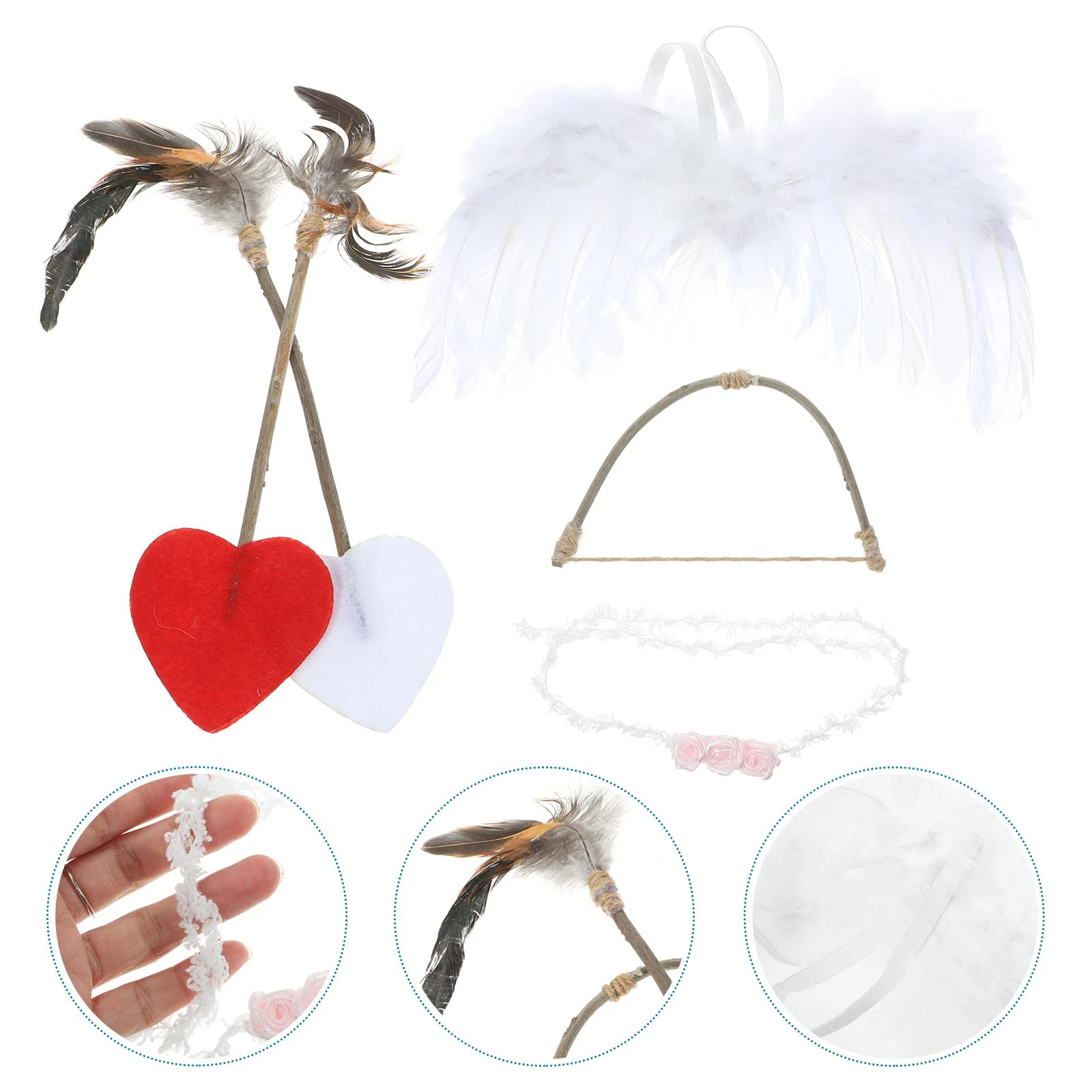 

1 Set of Performance Wing Headdress Angel Wing Hair Decor Kit Angel Photo Props Wing Photo Props Headdress Photo Props