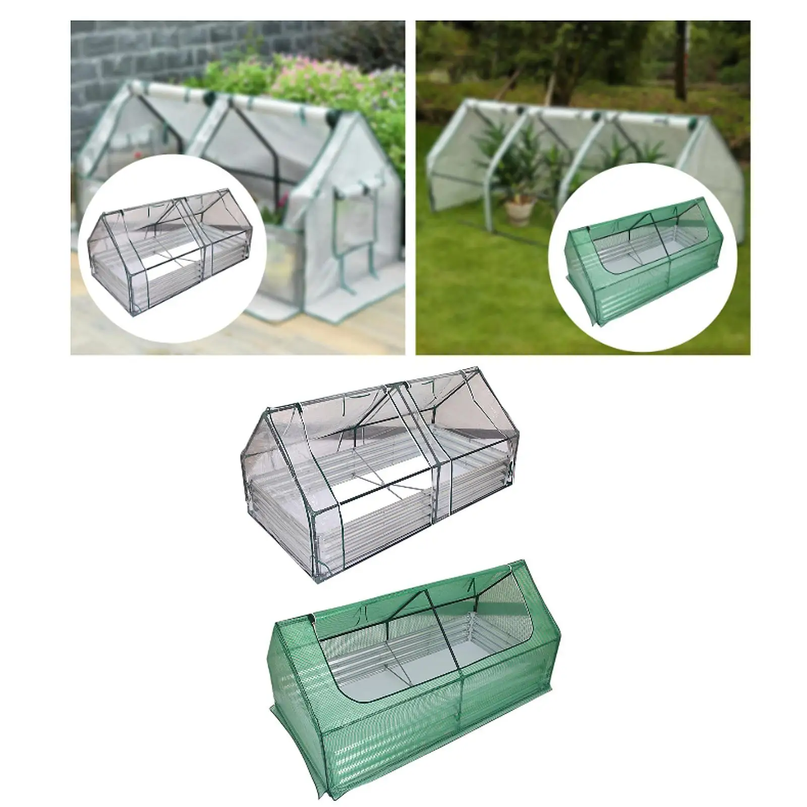 Mini Greenhouses Rustproof W/ Zippers Gardening Toolkit Grow Tunnel for Vegetables and Flowers Home Use Winter Plants Outdoors