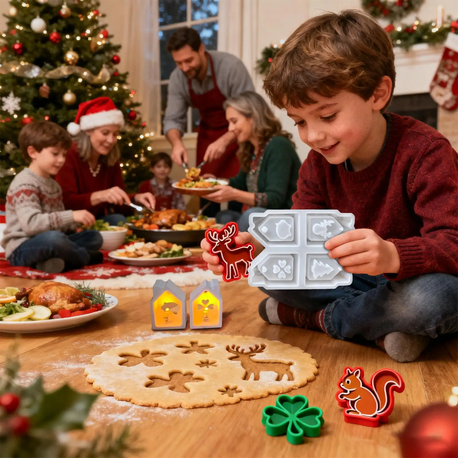 

Мини-домик, силиконовая форма, 4-полая рождественская литейная форма, форма для эпоксидной смолы для гипса, планировщики для вечеринок, художественные учителя, ремесло