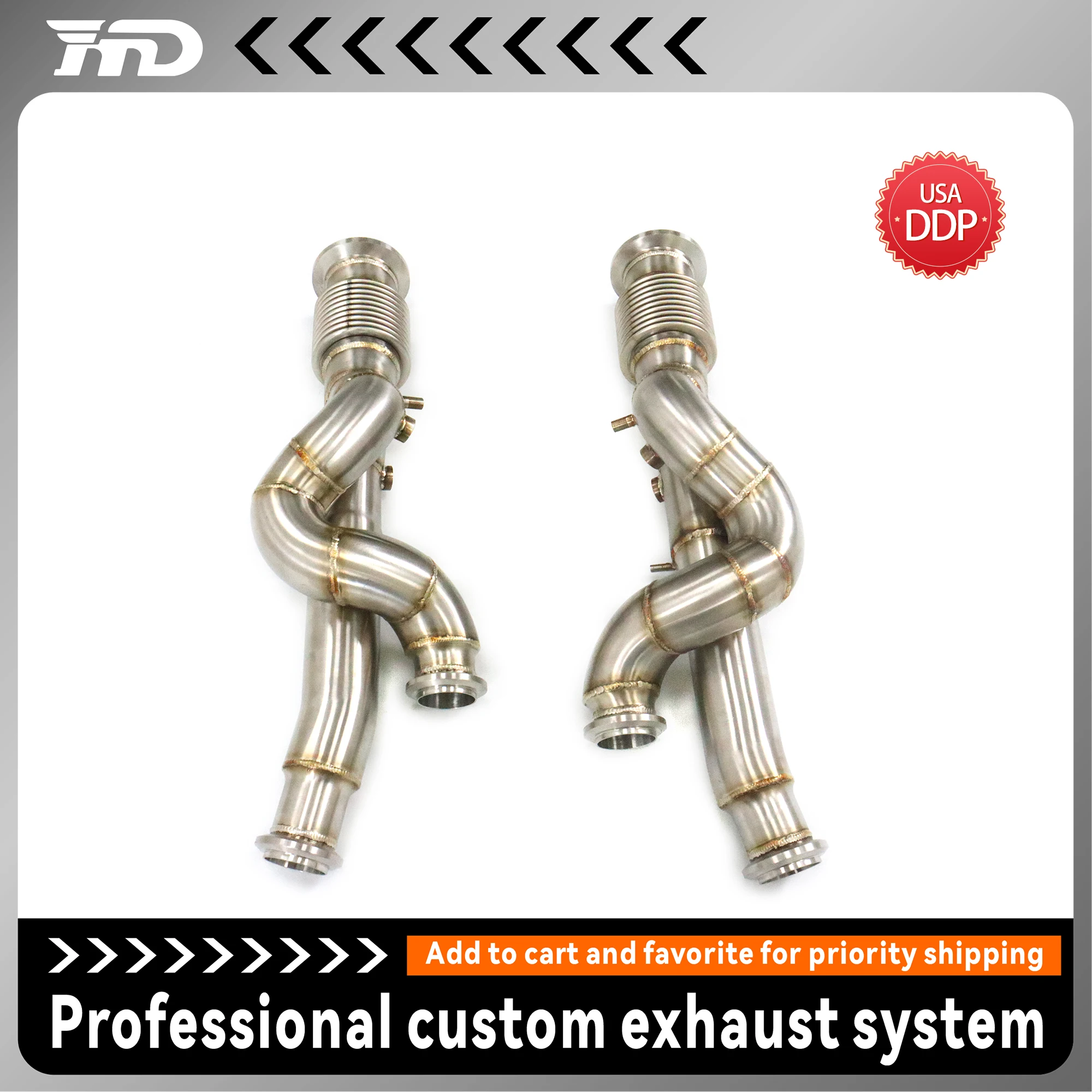 

HMD Auto Parts Exhaust System High Flow Performance Downpipe for Lamborghini Aventador LP700 LP740 without Heat Shield