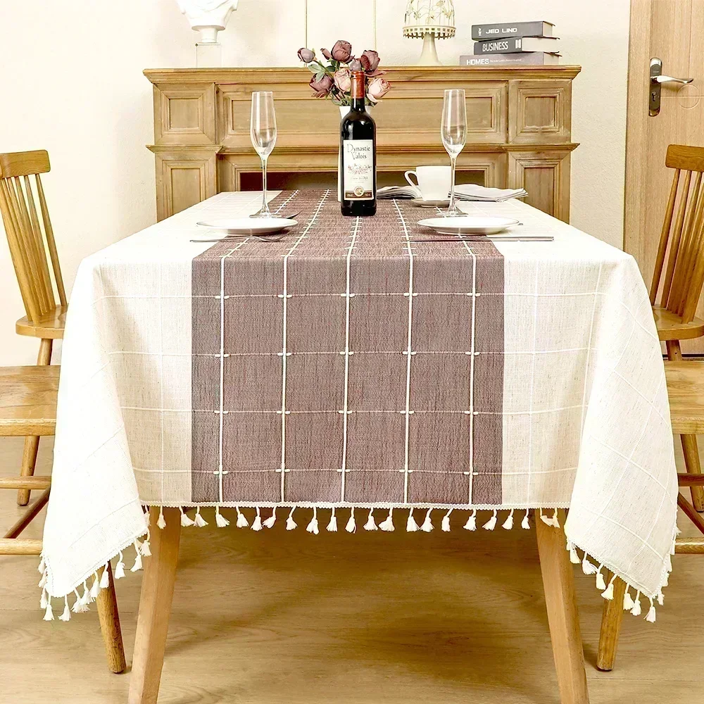 

Nordic Tassel Cloth Tabl Embroidered Leaf American Tablecloths For Events Rectangular Jacquard Coffee Table Cover