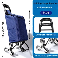 1 Stylish Shopping Cart, Upgraded Climbable Shopping Cart, Portable Family Trolley, Grocery Trolley