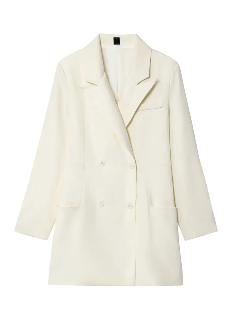 

European style new women's fashion versatile temperament loose slim casual double-breasted suit jacket