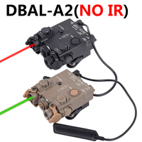 DBAL A2 PEQ15 Tactical Weapon Flashlight Red Green Dot Laser Pointer Sight For Hunting Light AR15 M4 M16 Lanterna Torch NO IR