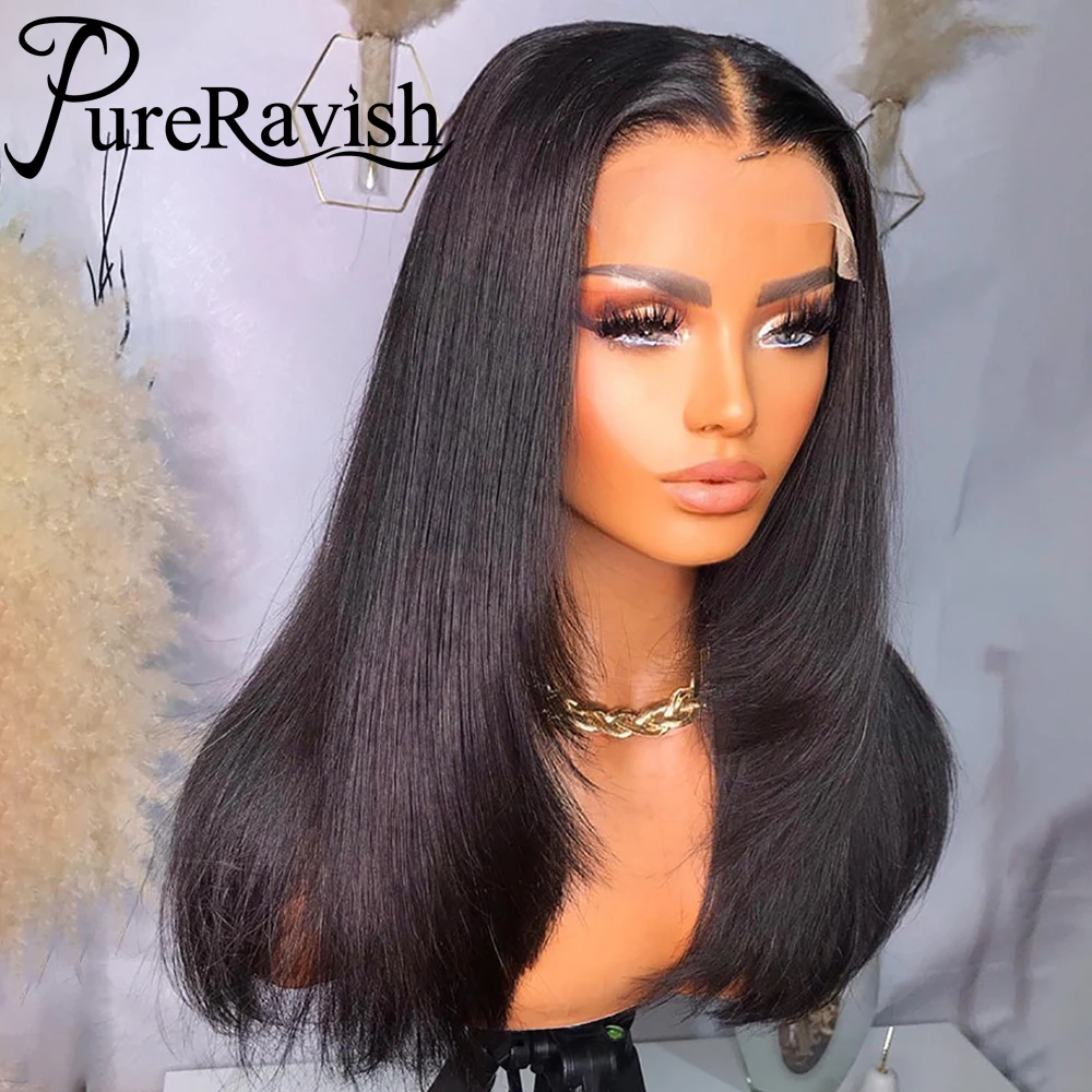 

Brazilian Straight Hair Layered Lace Front Wigs Straight Human Hair Wigs For Women Remy Virgin Wigs Glueless 180% Density Hair