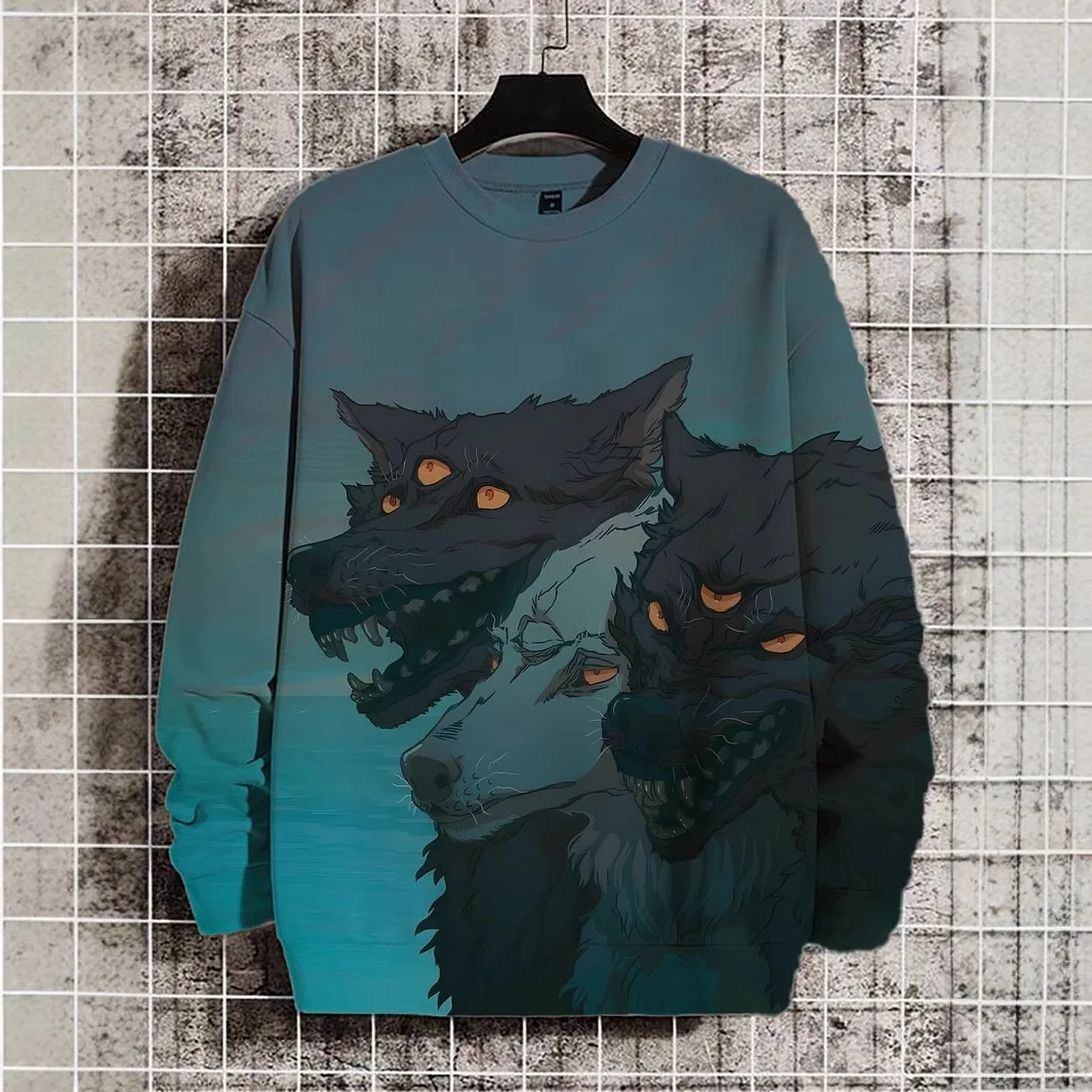 

New 3D Digital Men's Clothing with Cultural and Artistic Patterns, Cross-Border Autumn and Winter Round-Neck Casual Sweatshirt for Men, Loose Long-Sleeve Style