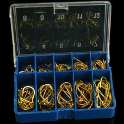 Anzuelos de pesca de agua dulce, Kit de anzuelos de púas de acero al carbono para carpa, accesorios de aparejos de pesca, 100, piezas #3-#12