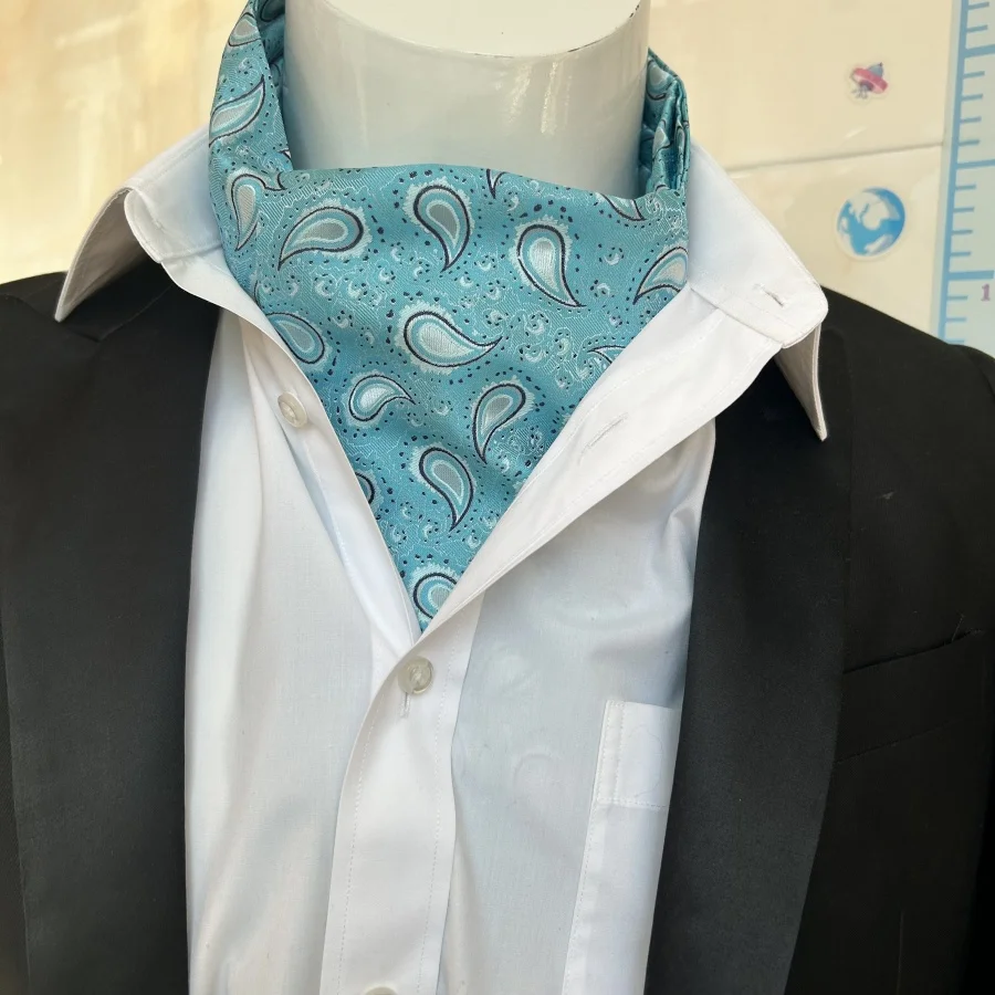 1 peçamen'sblueburgundyPerisflowerBritishstylleneckscarfadequadopara camisa formal uso diário para festas