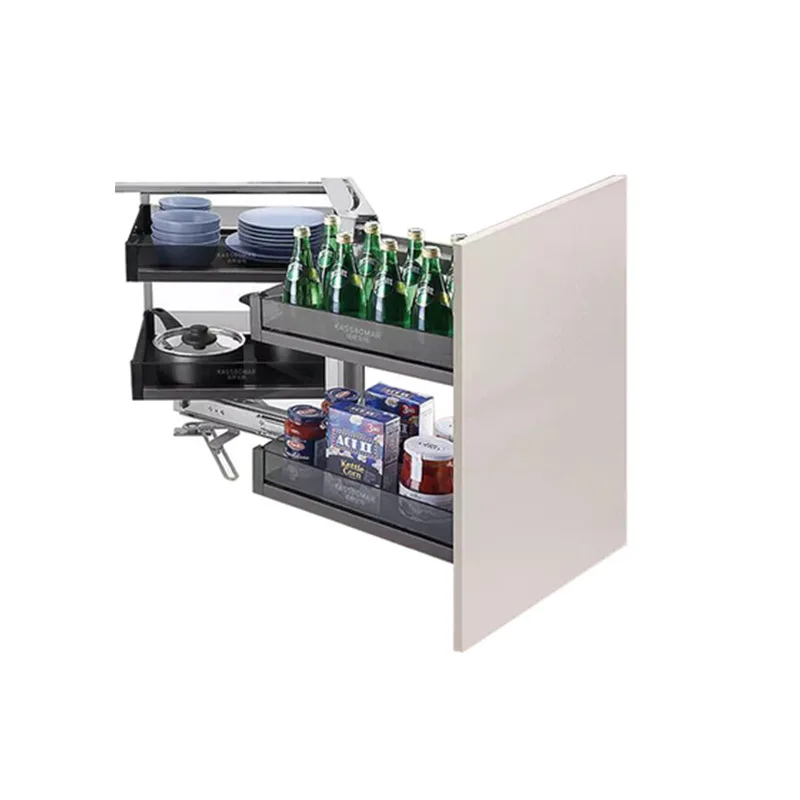 

Corner half-open little monster pull basket storage cupboard
