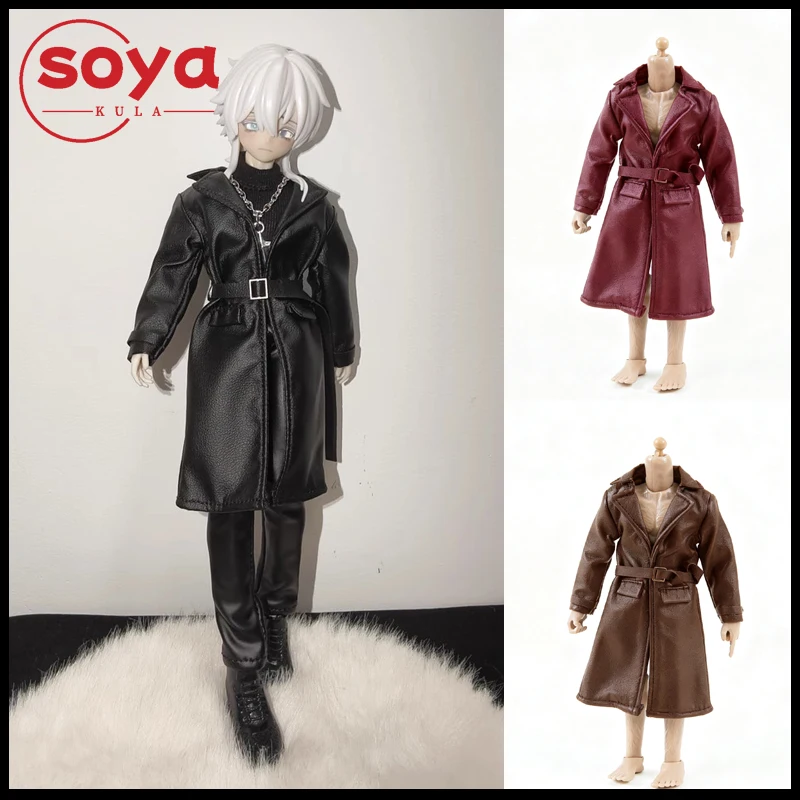 Veste en cuir mi-longue, manteau coupe-vent, vêtements, modèle adapté à une figurine de soldat masculin de 6 pouces, poupées corporelles, échelle 1/12