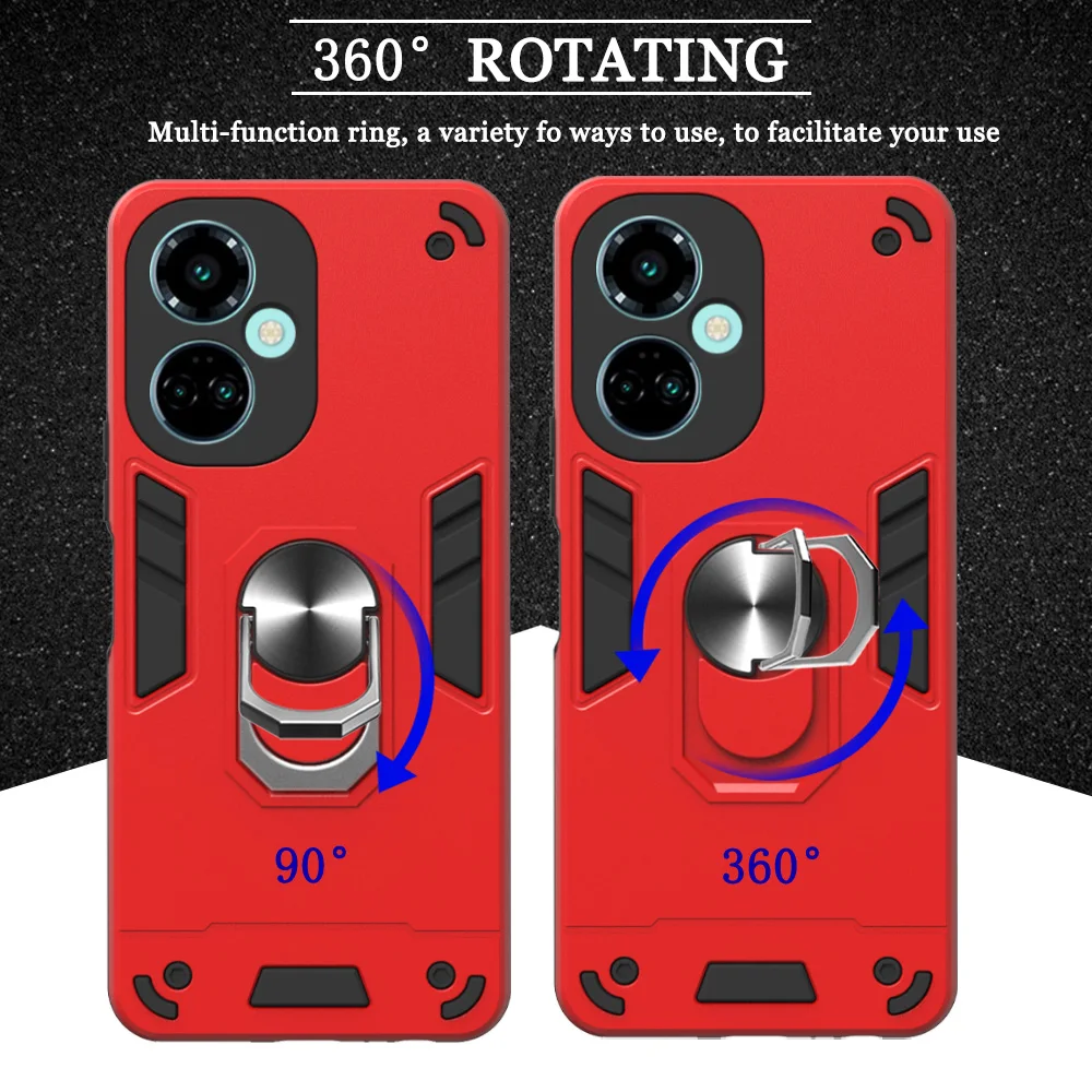 Luxury Case for Tecno Camon 19 Pro 5G Neo Armor Shockproof Car Magnetic Ring Holder Phone Cover Camon19 Camon19Pro5G Camon19NEO