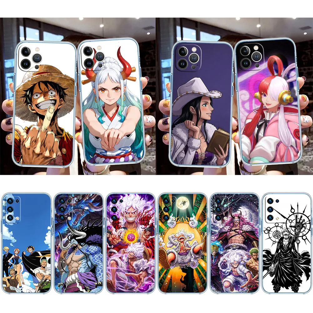 Funda Transparente para Teléfono TR52 Anime One Piece para Motorola Moto G40 G04 G05 One Ace Action Fusion + Plus Hyper Macro Vision Zoom