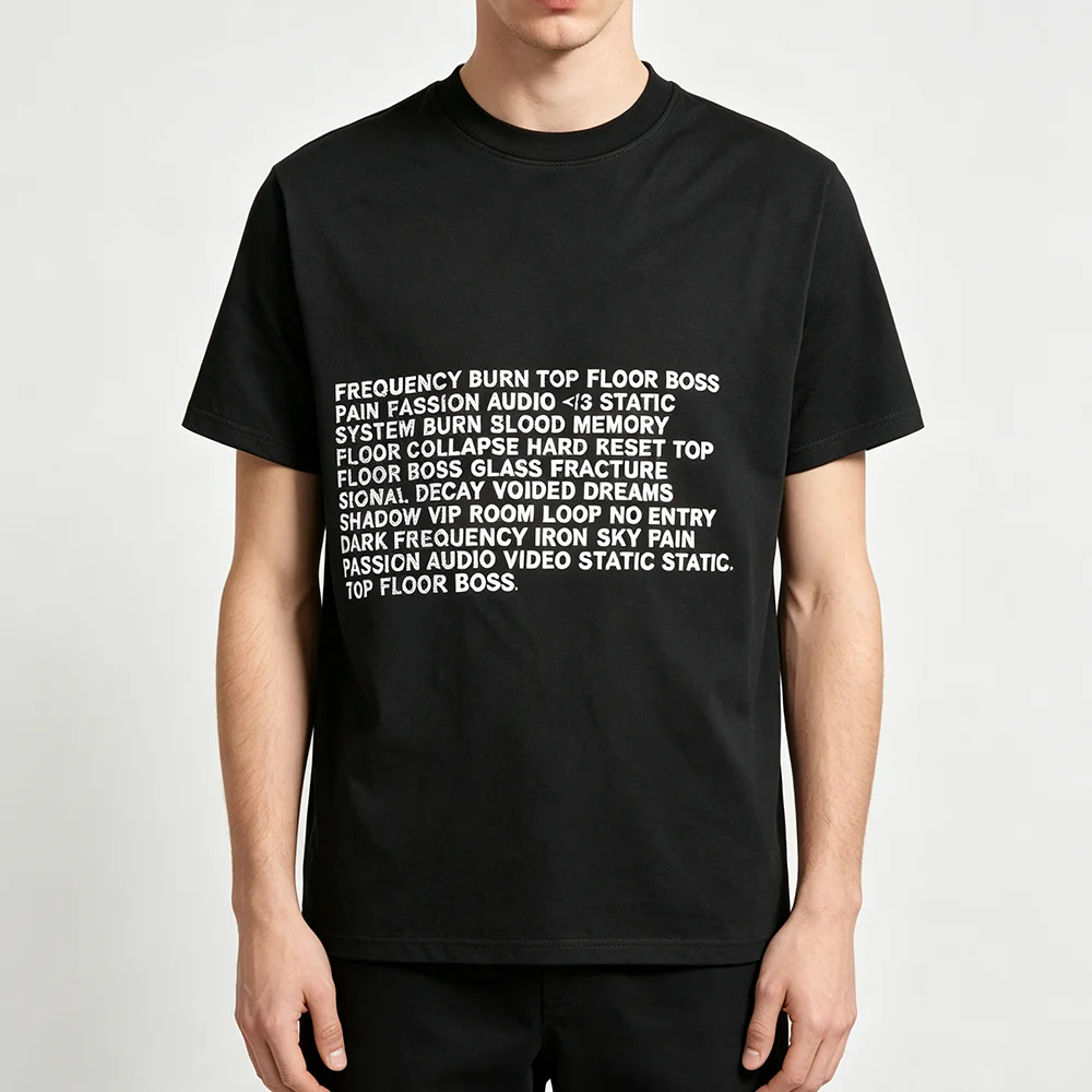 Destroy Lonely Top Floor Boss Poem T-Shirt Dark Streetwear Gothic Punk style Printing High Quality soft 100% cotton women men