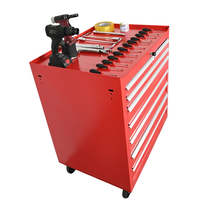 a forHeavy Duty 7 Drawer Rolling Tool Chest, Lockable Steel Mobile Tool Cabinet with Wheels, Garage Workshop Mechanic Auto