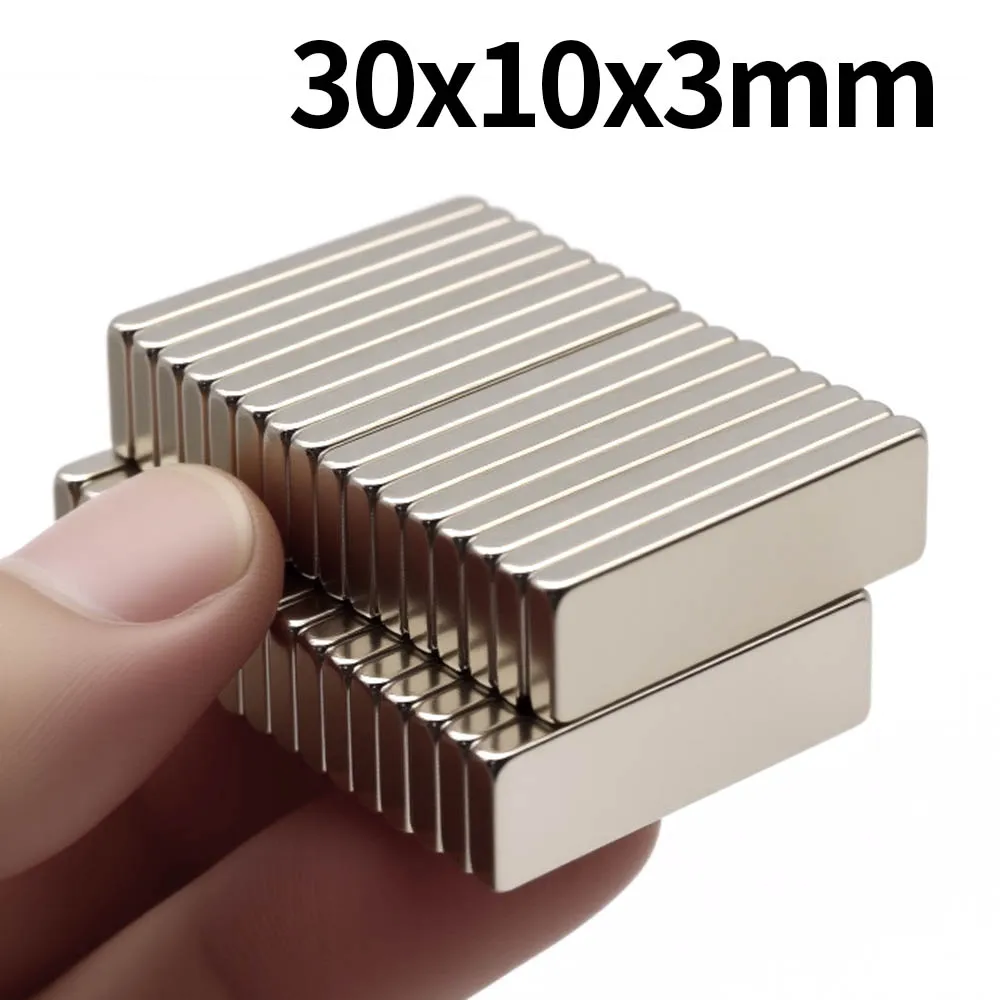 30x10x3mm Super Strong Neodymium Magnet N35 NdfeB Permanent Magnetic imanes Block Powerful Magnets Refrigerator