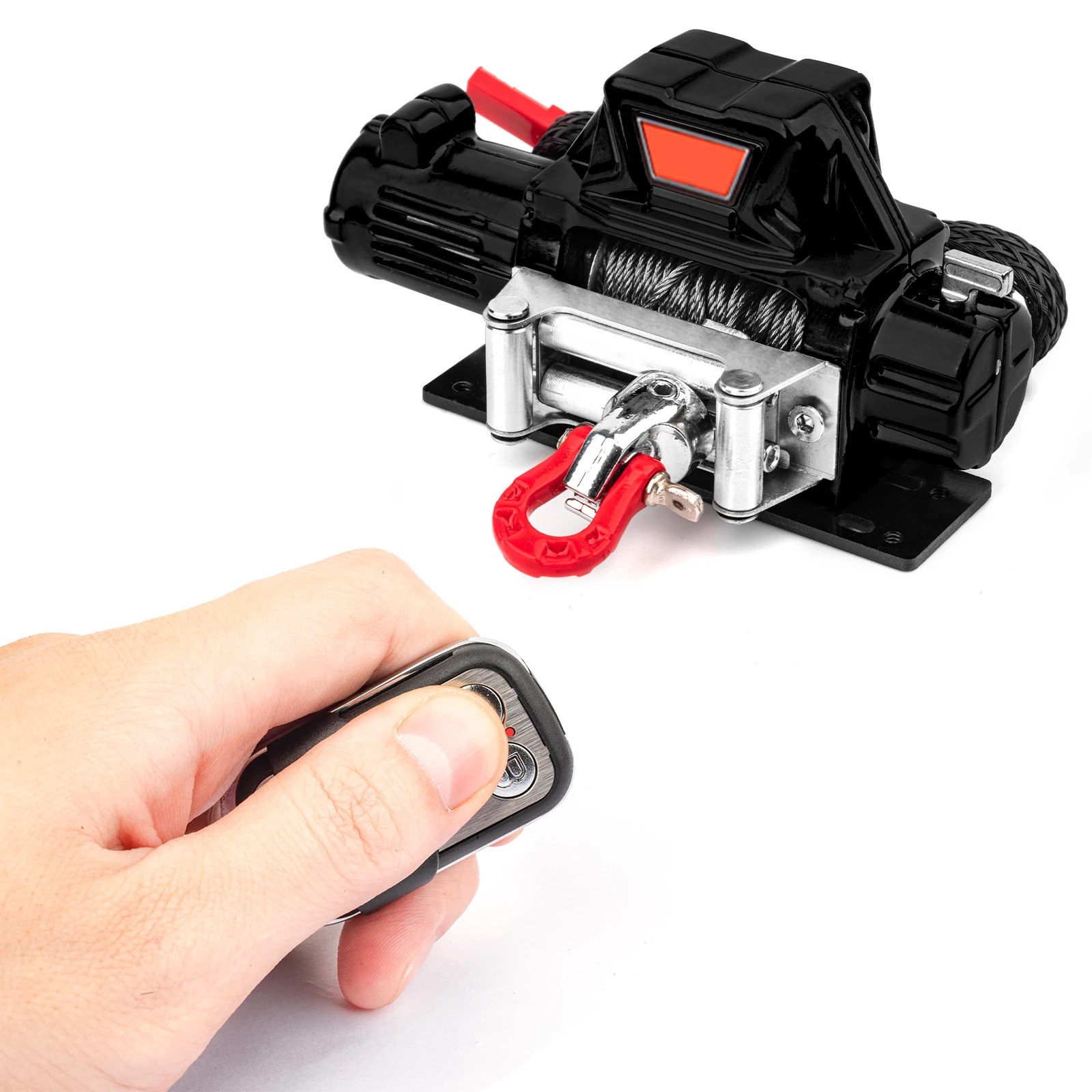 RC Metal Winch Remote Control Simulation Pull Toy Model Winch for 1/10 RC Crawler Car Axial SCX10 90046 TRX4 Redcat Decorative P