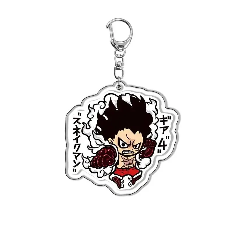 8pcs Japanese Anime One Piece Monkey D Luffy Four Levels and Five Levels Key Chain Gift Anime Merchandise