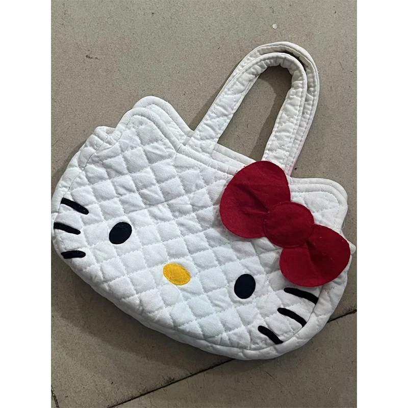 2024 Hello Kitty Shoulder Bag Kawaii Sanrio High-Capacity Shopping Bag Anime Student Kt Cat Storage Handbag for Girls Gift Toys