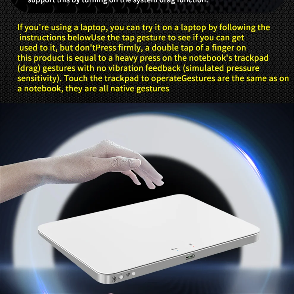 Draagbare Bluetooth USB Draadloos Trackpad Touchpad voor Win/Mac/IOS Multifunctionele gebaren Draadloos oplaadbaar trackpad