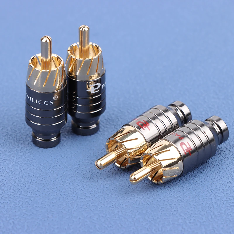 Banhado a ouro fone de ouvido Jack conector, luxo solda, RCA plug, alto-falante, saída de áudio, adaptador de entrada, novo, 2pcs