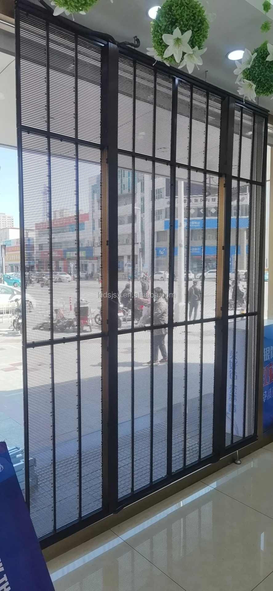 Custom Outdoor Transparent Grid LED Screen P3.9 High Brightness 2000-2500Advertising Display - view 4