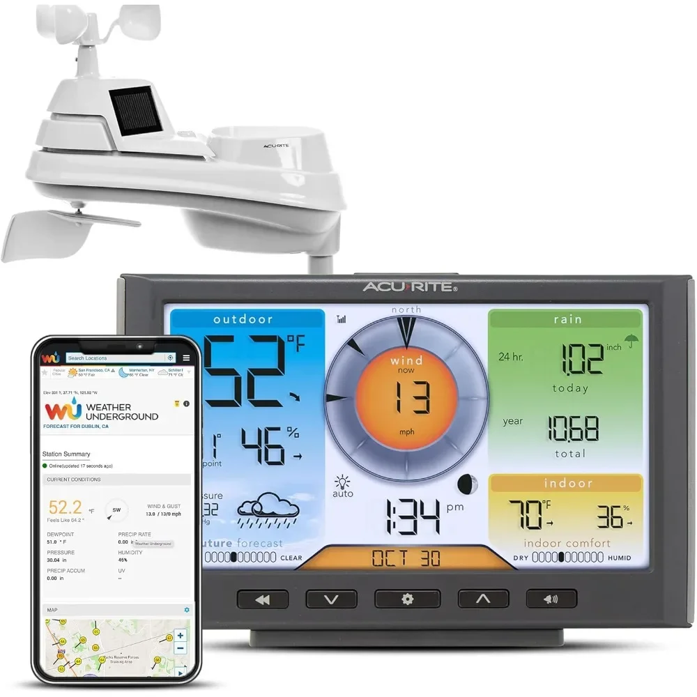 

Iris (5-in-1) Home Weather Station with Wi-Fi Connection to Weather Underground with Temperature, Humidity, Wind Speed/Direction